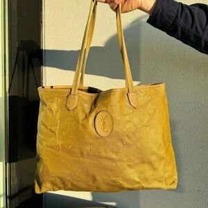 Yes Saint Laurent tote bag gold coated canvas